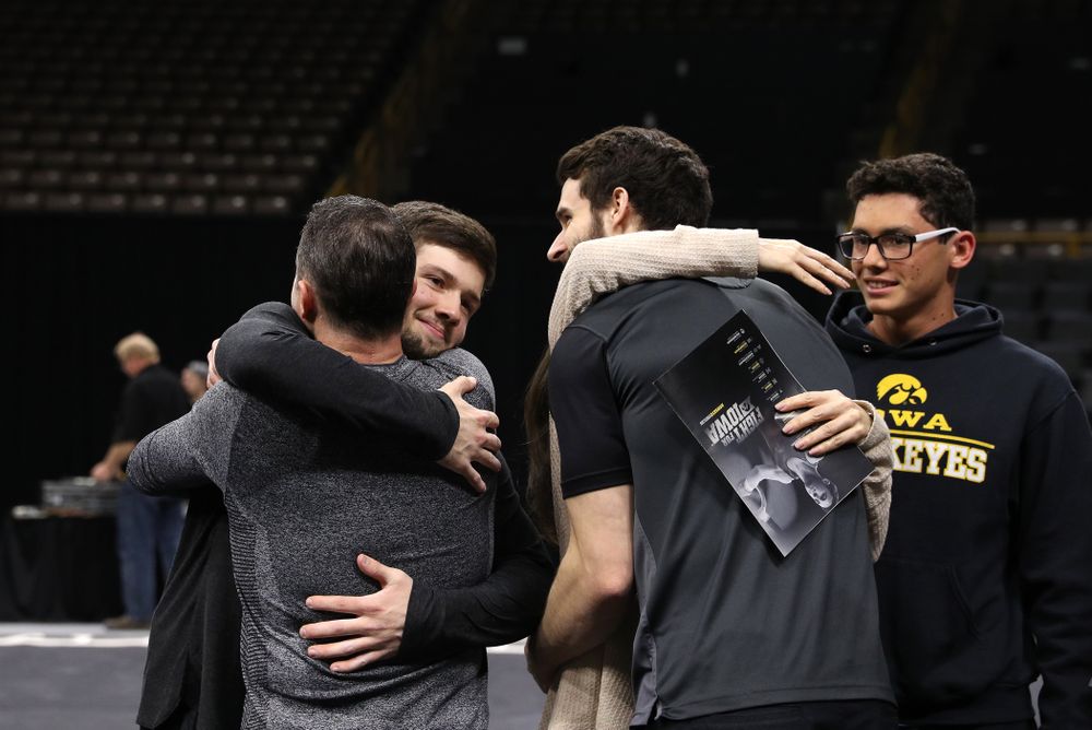 Iowa Men's Gymnast Rogelio Vazquez and his family during senior day ceremonies following their meet against the Ohio State Buckeyes  Saturday, March 16, 2019 at Carver-Hawkeye Arena.  (Brian Ray/hawkeyesports.com)