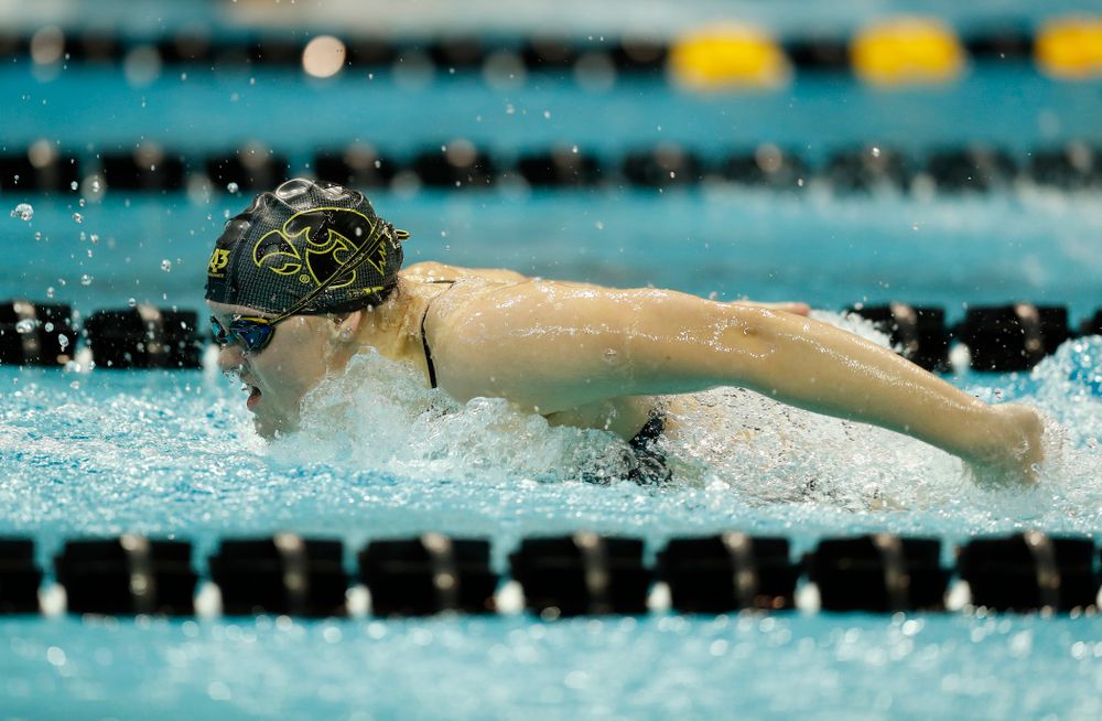 Iowa's Summer Campbell swims the 200 yard butterfly