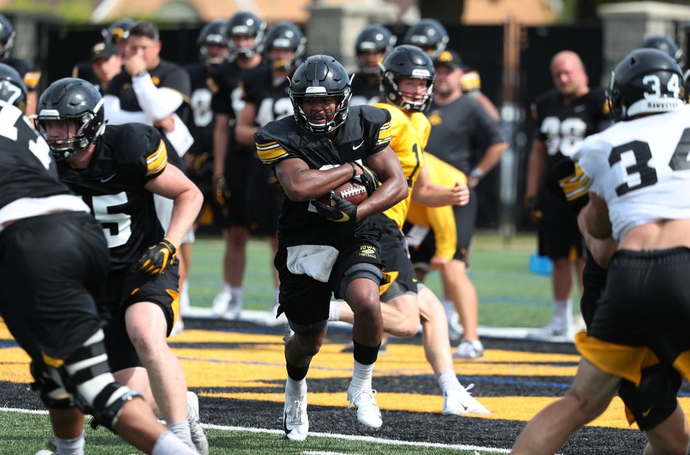 Iowa Hawkeyes running back Ivory Kelly-Martin (21) during Fall Camp Practice No. 4 Monday, August 5, 2019 at the Ronald D. and Margaret L. Kenyon Football Practice Facility. (Brian Ray/hawkeyesports.com)