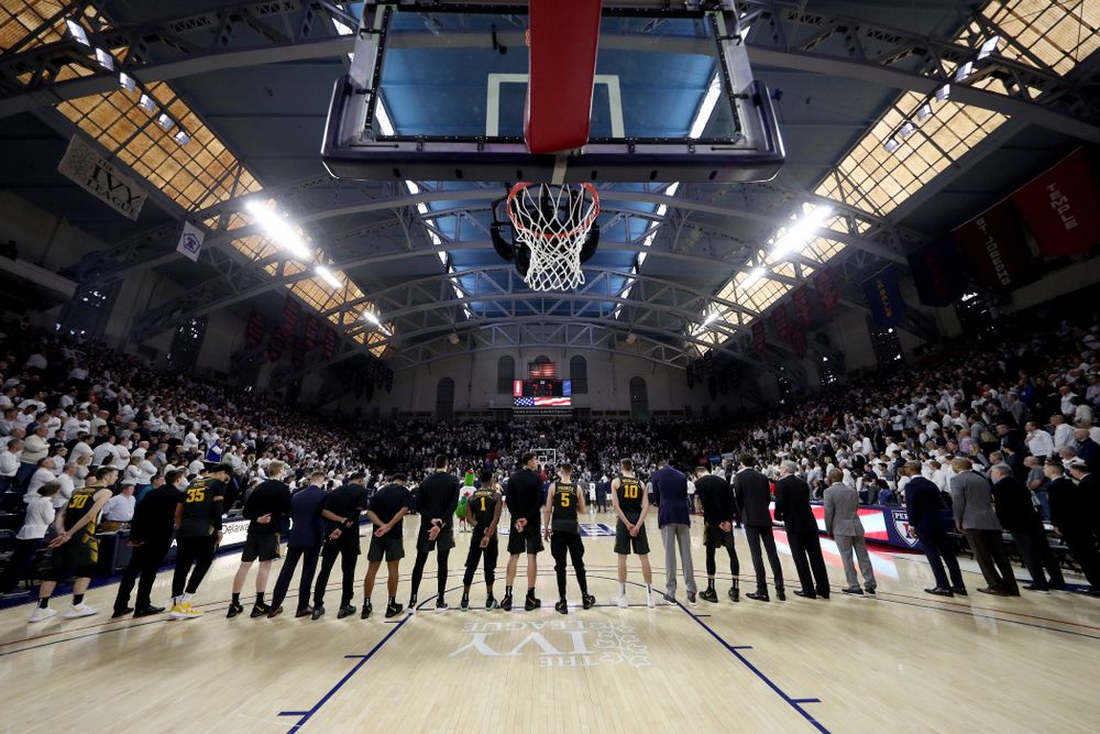 The Iowa Hawkeyes against Penn State Saturday, January 4, 2020 at the Palestra in Philadelphia. (Brian Ray/hawkeyesports.com)