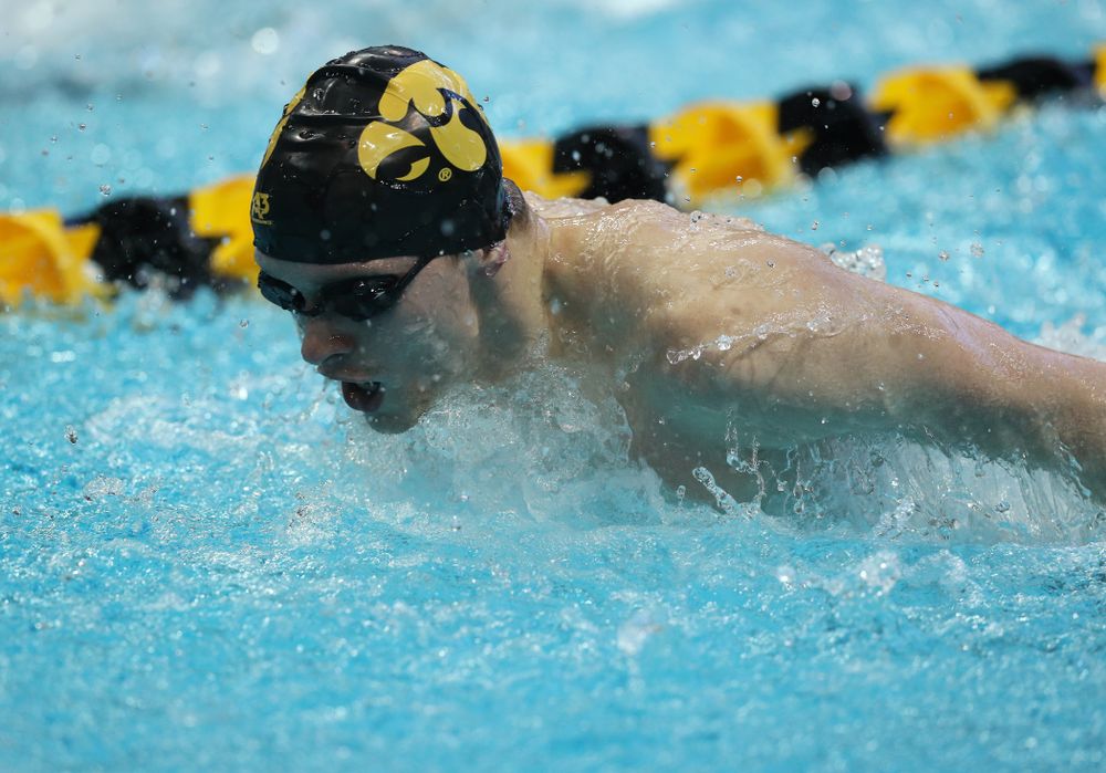 Iowa's Jacob Rosenkoetter swims the 200 yard Individual Medley Thursday, November 15, 2018 during the 2018 Hawkeye Invitational at the Campus Recreation and Wellness Center. (Brian Ray/hawkeyesports.com)
