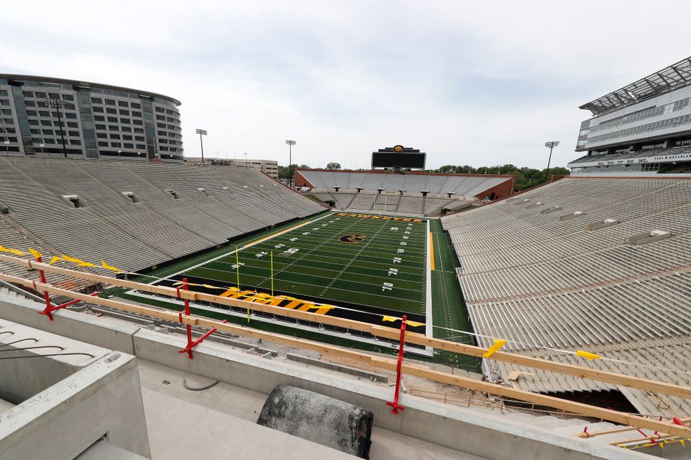 The view from northwest corner of the lower premium seating area on the third deck in the new north end zone Wednesday, June 6, 2018 at Kinnick Stadium. (Brian Ray/hawkeyesports.com)