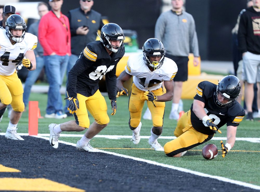 Iowa Hawkeyes fullback Turner Pallissard (40) during the teamÕs final spring practice Friday, April 26, 2019 at the Kenyon Football Practice Facility. (Brian Ray/hawkeyesports.com)