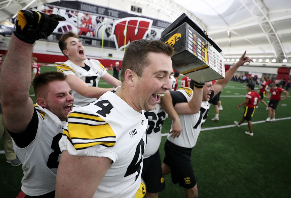 The Hawkeye football managers capture the rusty toolbox for the first time since 2008 with a 20-19 double The Hawkeye Football Managers captured the rusty toolbox for the first time since 2008 with a 20-19 double overtime win against the Wisconsin football managers on Nov. 8 in Madison, Wisconsin. (Brian Ray/hawkeyesports.com)