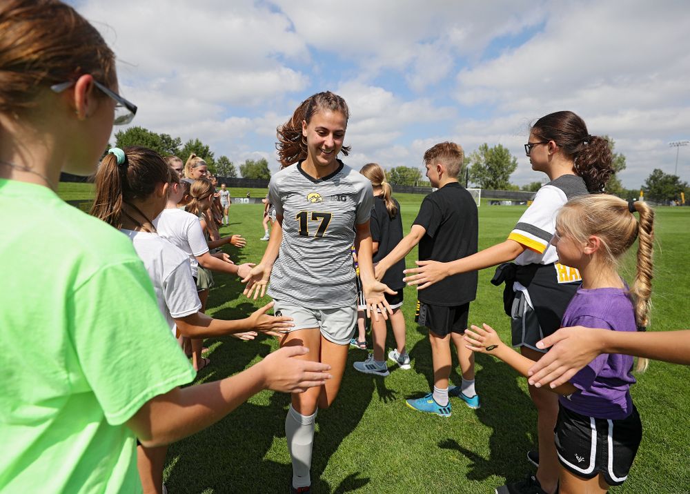 Iowa defender Hannah Drkulec (17) takes the field for their match at the Iowa Soccer Complex in Iowa City on Sunday, Sep 1, 2019. (Stephen Mally/hawkeyesports.com)