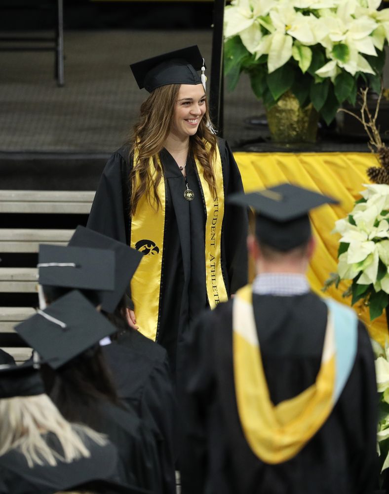 Iowa Women's Tennis' Zoe Douglas during the Fall Commencement Ceremony  Saturday, December 15, 2018 at Carver-Hawkeye Arena. (Brian Ray/hawkeyesports.com)