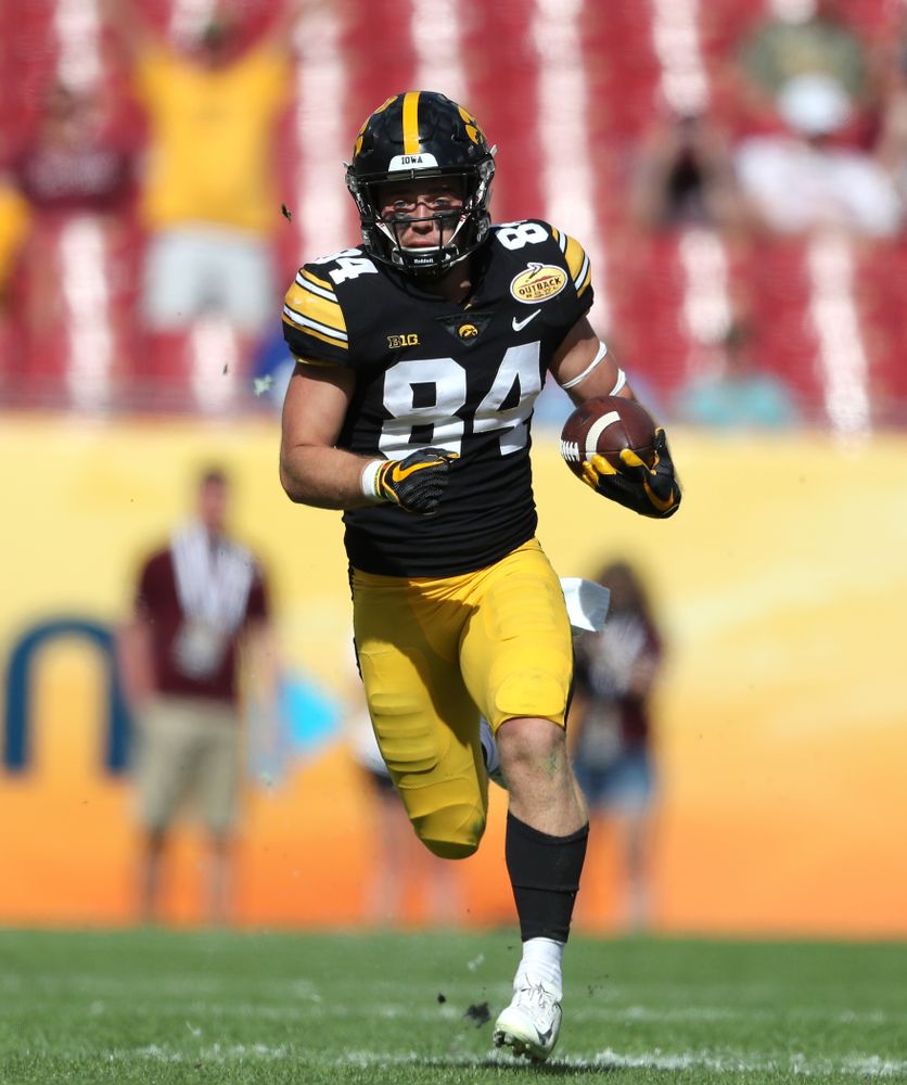 Iowa Hawkeyes wide receiver Nick Easley (84) during their Outback Bowl Tuesday, January 1, 2019 at Raymond James Stadium in Tampa, FL. (Brian Ray/hawkeyesports.com)