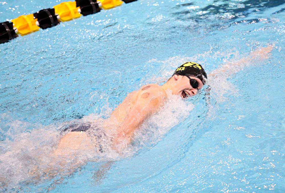 Iowa’s Jacob Rosenkoetter swims the men’s 200 yard freestyle event during their meet at the Campus Recreation and Wellness Center in Iowa City on Friday, February 7, 2020. (Stephen Mally/hawkeyesports.com)