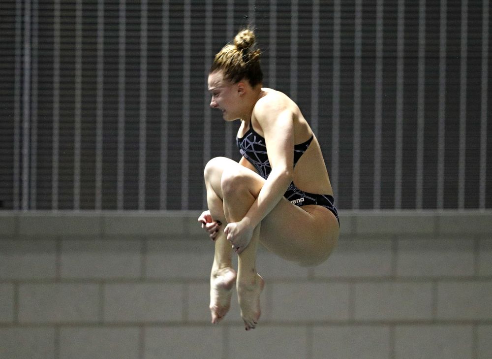 Iowa’s Samantha Tamborski competes in the women’s 3 meter diving final event during the 2020 Women’s Big Ten Swimming and Diving Championships at the Campus Recreation and Wellness Center in Iowa City on Friday, February 21, 2020. (Stephen Mally/hawkeyesports.com)