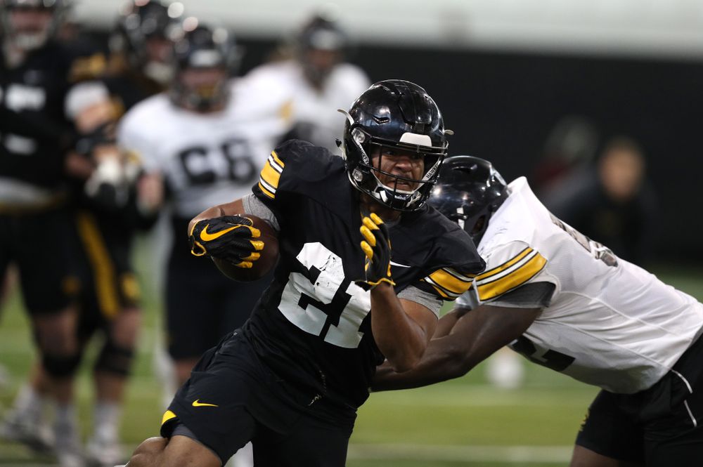 Iowa Hawkeyes running back Ivory Kelly-Martin (21) during practice Wednesday, December 12, 2018 at the Hansen Football Performance Center in preparation for the Outback Bowl game against Mississippi State. (Brian Ray/hawkeyesports.com)