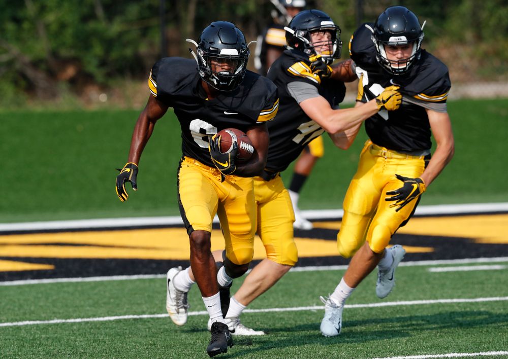 Iowa Hawkeyes wide receiver Ihmir Smith-Marsette (6) during camp practice No. 16 Tuesday, August 21, 2018 at the Hansen Football Performance Center. (Brian Ray/hawkeyesports.com)
