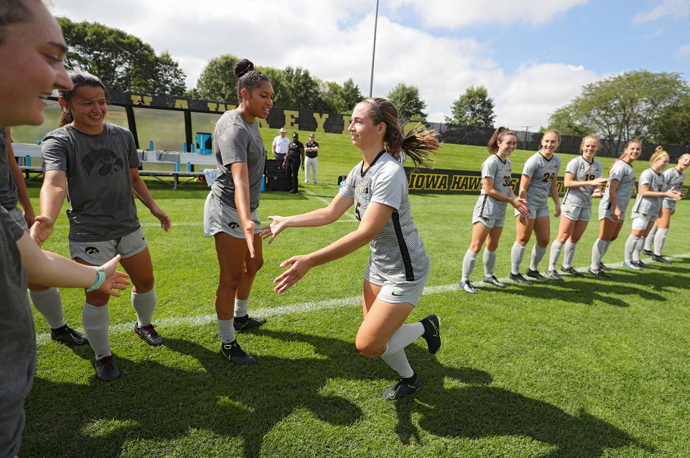 Iowa defender Riley Whitaker (5) takes the field for their match at the Iowa Soccer Complex in Iowa City on Sunday, Sep 1, 2019. (Stephen Mally/hawkeyesports.com)