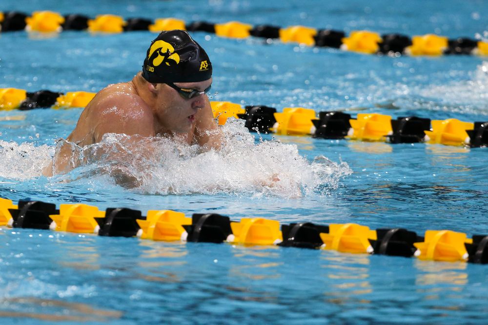 Iowa’s Will Myhre during Iowa swim and dive vs Minnesota on Saturday, October 26, 2019 at the Campus Wellness and Recreation Center. (Lily Smith/hawkeyesports.com)