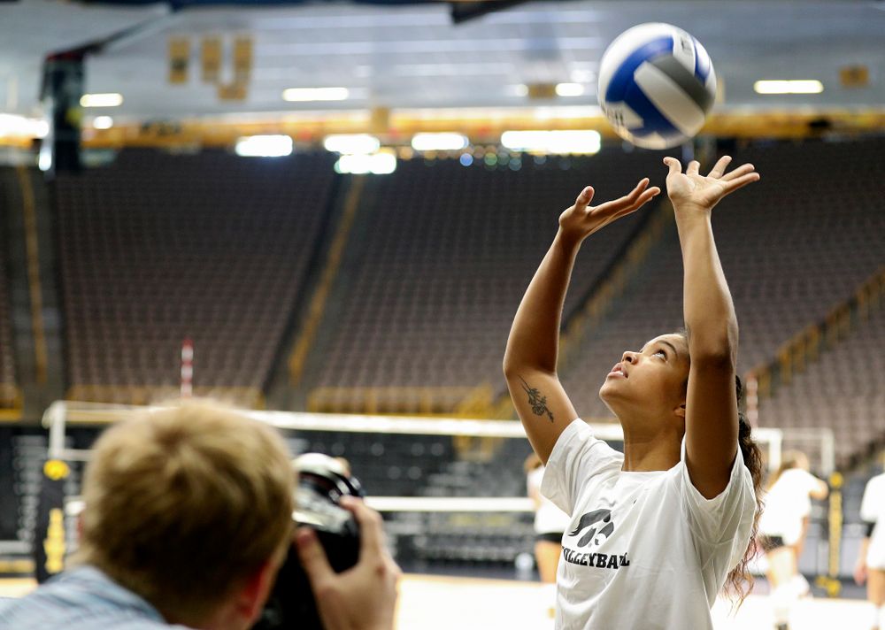 Iowa’s Brie Orr (7) during Iowa Volleyball’s Media Day at Carver-Hawkeye Arena in Iowa City on Friday, Aug 23, 2019. (Stephen Mally/hawkeyesports.com)
