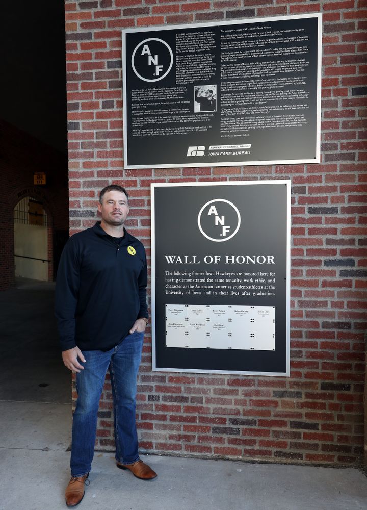 ANF Honoree Matt Kroul Tuesday, October 8, 2019 in the ANF Plaza at Kinnick Stadium. (Brian Ray/hawkeyesports.com)