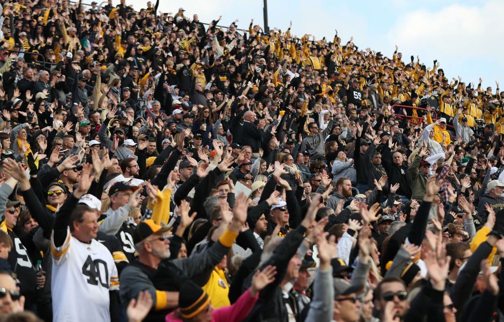 Fans participate in the wave during the Iowa Hawkeyes game against the Purdue Boilermakers Saturday, November 3, 2018 Ross Ade Stadium in West Lafayette, Ind. (Brian Ray/hawkeyesports.com)