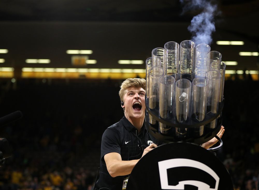 The Authentic Brands T-Shirt cannon during the Iowa Hawkeyes game against the Western Carolina Catamounts Tuesday, December 18, 2018 at Carver-Hawkeye Arena. (Brian Ray/hawkeyesports.com)