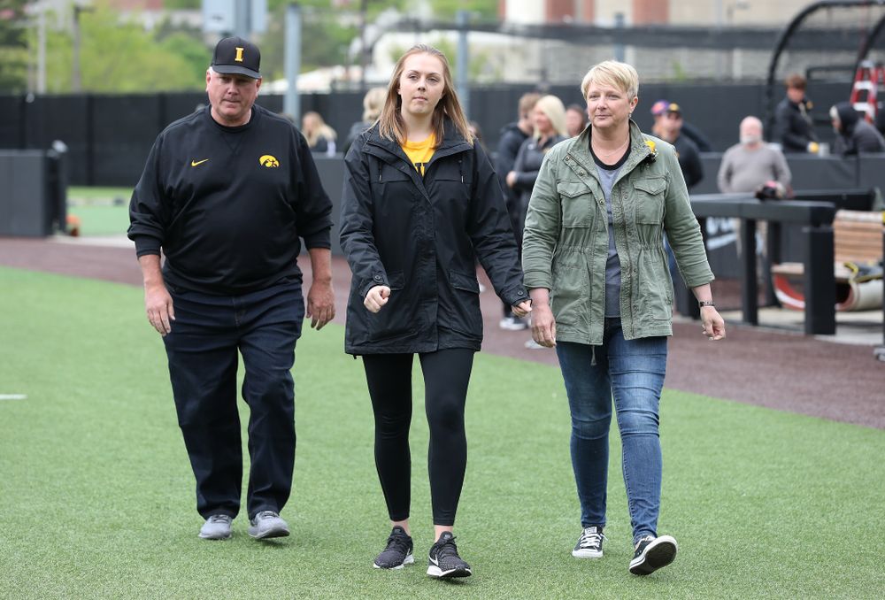 Student Manager Haley Schulte during senior day festivities before their game against Michigan State Sunday, May 12, 2019 at Duane Banks Field. (Brian Ray/hawkeyesports.com)