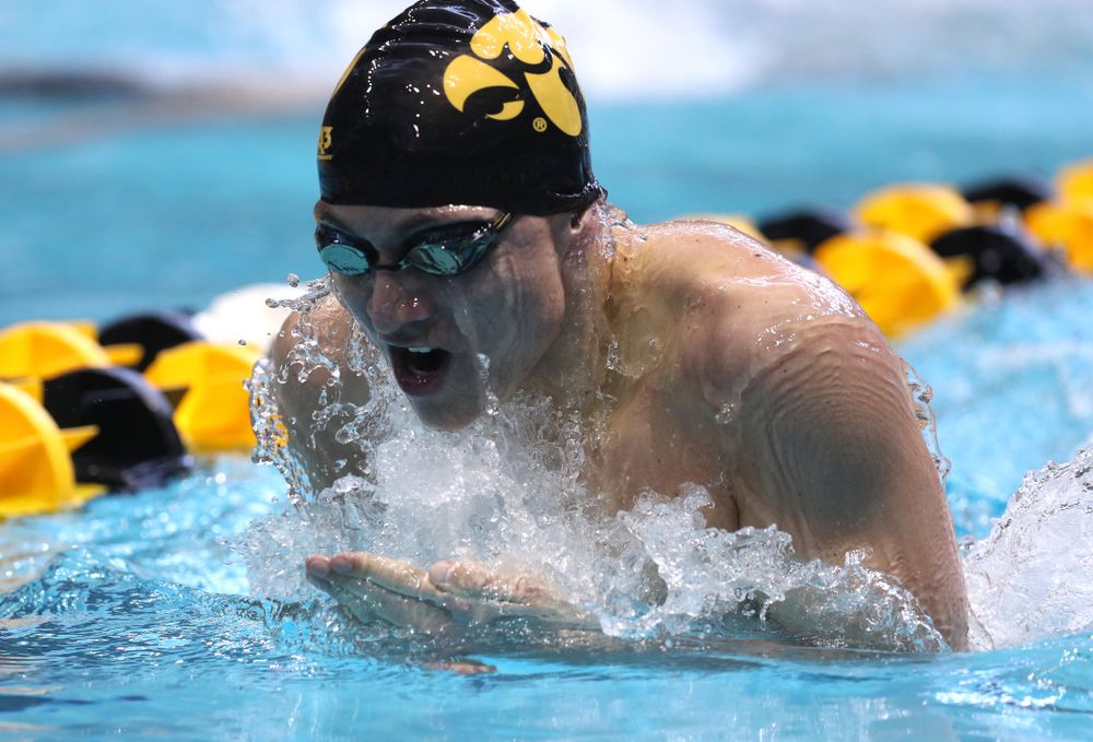 Iowa's Michael Tenney competes in the 400-yard IM on the third day at the 2019 Big Ten Swimming and Diving Championships Thursday, February 28, 2019 at the Campus Wellness and Recreation Center. (Brian Ray/hawkeyesports.com)