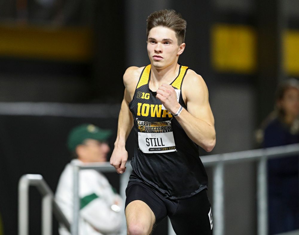 Iowa’s Alec Still runs the men’s 600 meter run premier event during the Larry Wieczorek Invitational at the Recreation Building in Iowa City on Friday, January 17, 2020. (Stephen Mally/hawkeyesports.com)