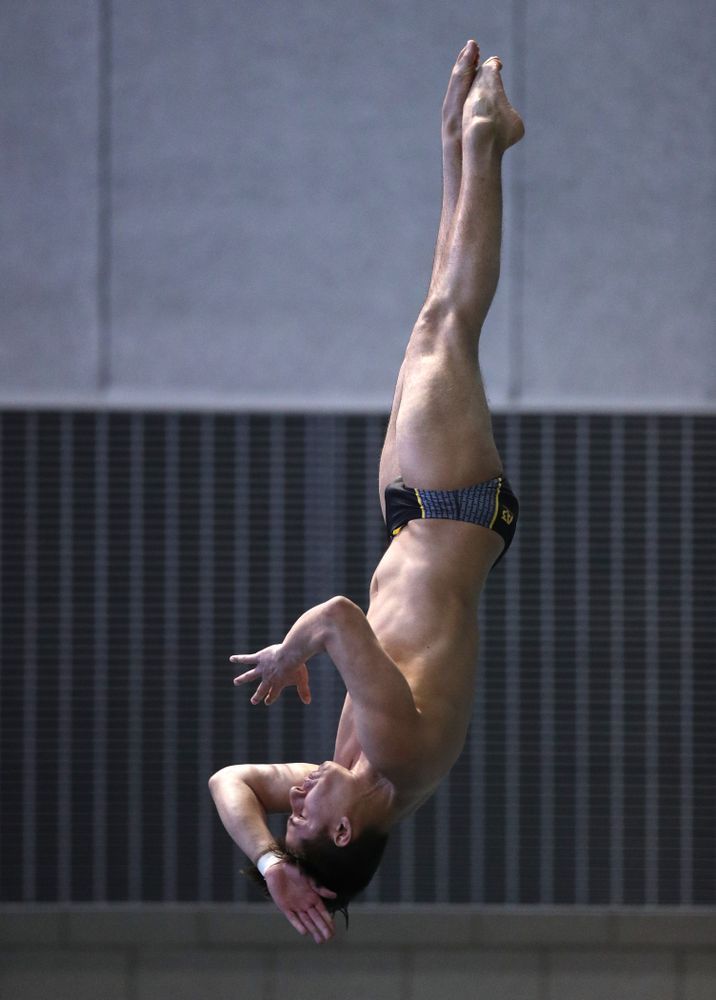 Iowa's Jonatan Posligua competes on the 3-meter springboard during the third day of the 2019 Big Ten Swimming and Diving Championships Thursday, February 28, 2019 at the Campus Wellness and Recreation Center. (Brian Ray/hawkeyesports.com)