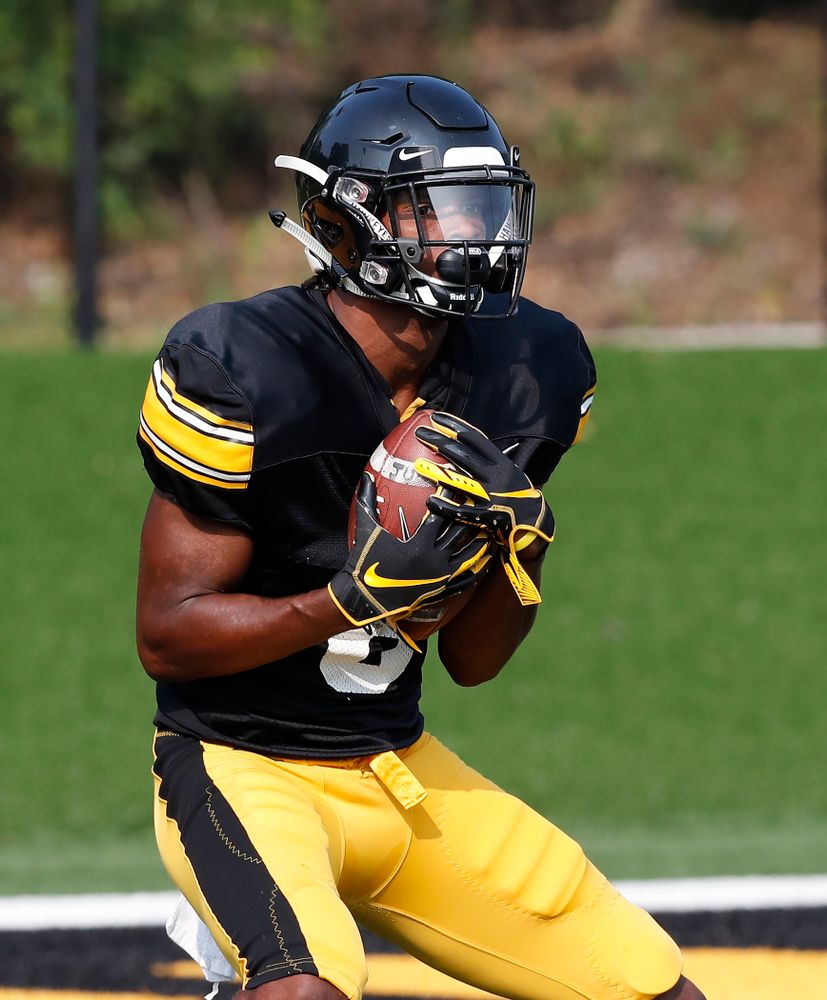 Iowa Hawkeyes wide receiver Ihmir Smith-Marsette (6) during camp practice No. 16 Tuesday, August 21, 2018 at the Hansen Football Performance Center. (Brian Ray/hawkeyesports.com)