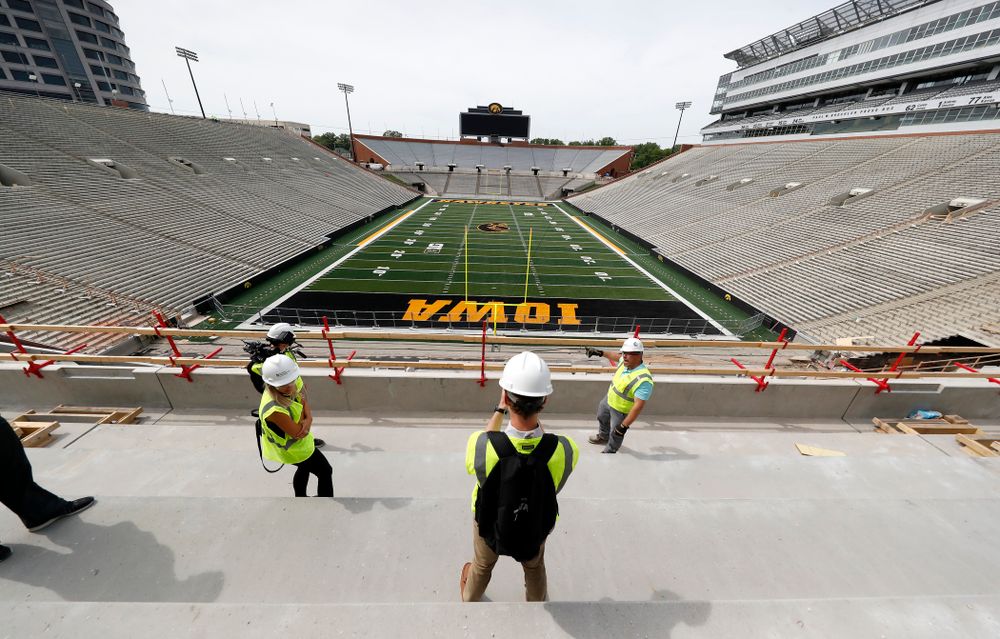 The mid-field view from the outdoor seating on the club level of the north end zone Wednesday, June 6, 2018 at Kinnick Stadium. (Brian Ray/hawkeyesports.com)
