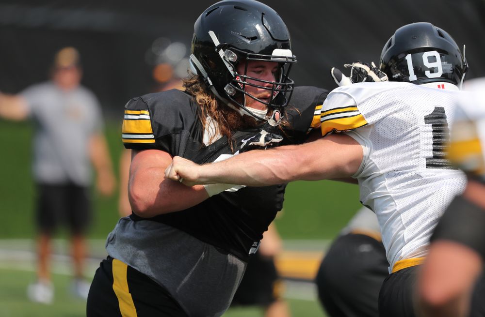 Iowa Hawkeyes offensive lineman Landan Paulsen (68) during the third practice of fall camp Sunday, August 5, 2018 at the Kenyon Football Practice Facility. (Brian Ray/hawkeyesports.com)