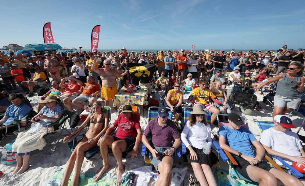 Fans during the Outback Bowl Beach Day Sunday, December 30, 2018 at Clearwater Beach. (Brian Ray/hawkeyesports.com)