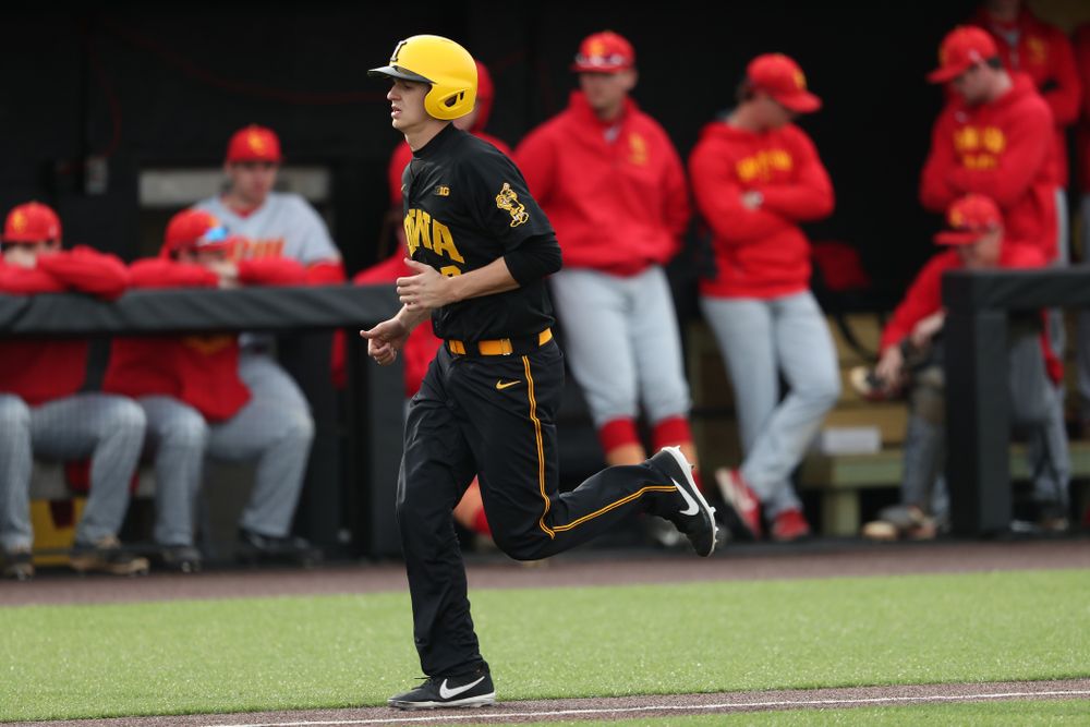 Iowa Hawkeyes Grant Judkins (7) against Simpson College Tuesday, March 19, 2019 at Duane Banks Field. (Brian Ray/hawkeyesports.com)