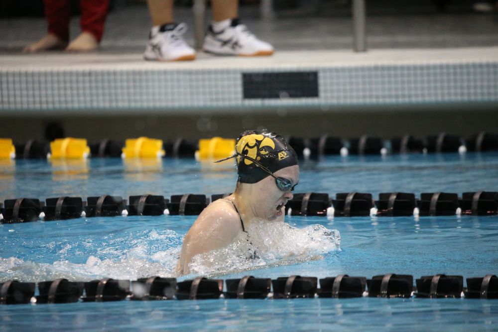 Lexi Horner during Iowa women’s swimming and diving vs Rutgers on Friday, November 8, 2019 at the Campus Wellness and Recreation Center. (Lily Smith/hawkeyesports.com)