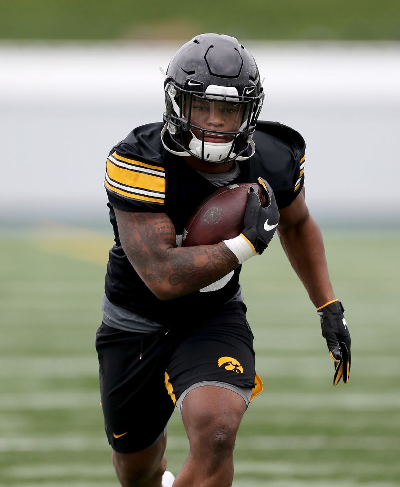 Iowa Hawkeyes running back Mekhi Sargent (10) during practice Sunday, December 22, 2019 at Mesa College in San Diego. (Brian Ray/hawkeyesports.com)