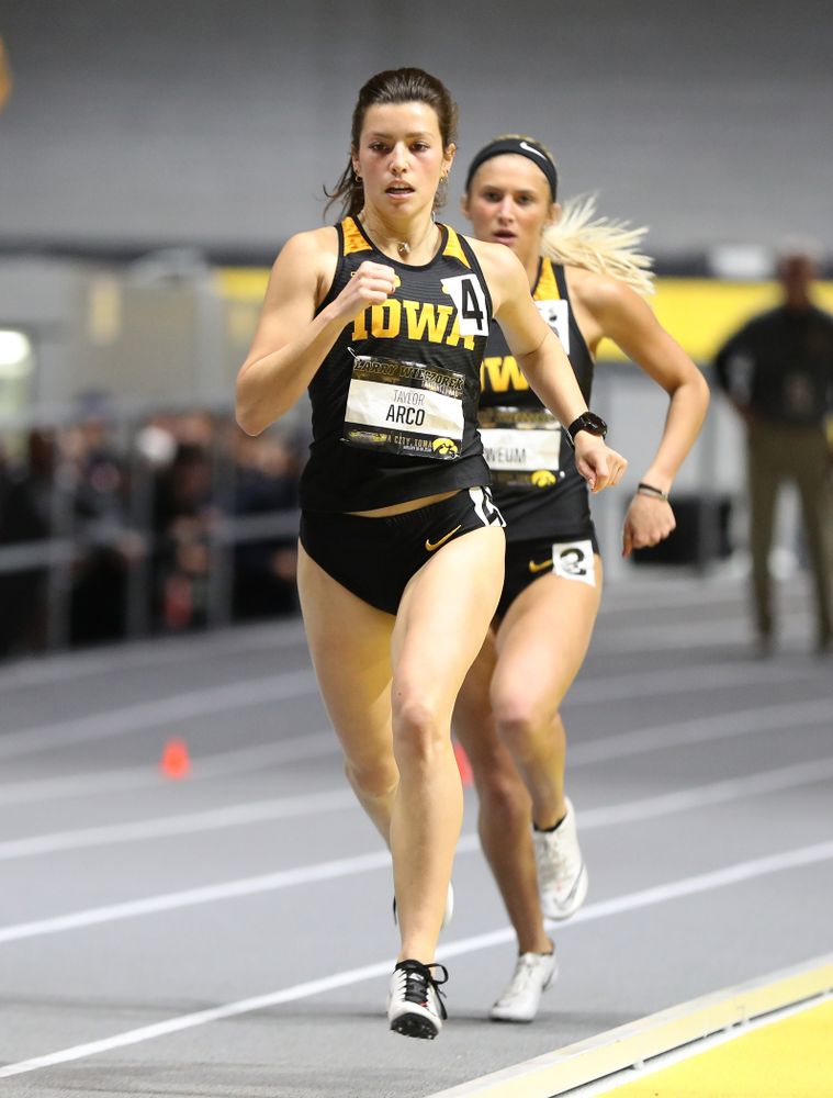 Iowa's Taylor Arco runs the 600 meter premier during the 2019 Larry Wieczorek Invitational Friday, January 18, 2019 at the Hawkeye Tennis and Recreation Center. (Brian Ray/hawkeyesports.com)