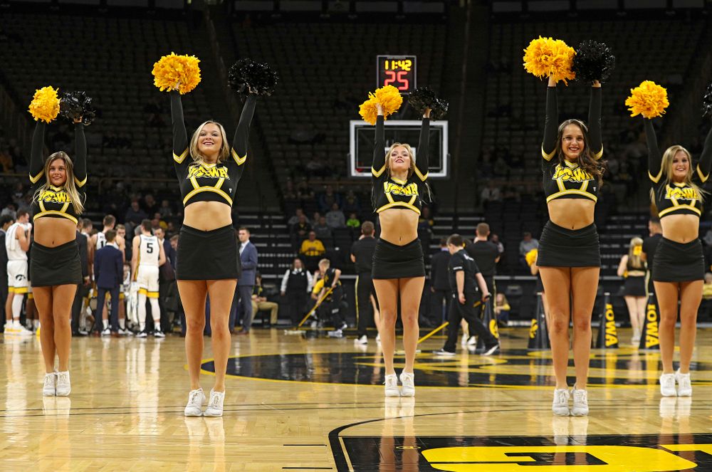 The Iowa Dance Team performs during the first half of their exhibition game against Lindsey Wilson College at Carver-Hawkeye Arena in Iowa City on Monday, Nov 4, 2019. (Stephen Mally/hawkeyesports.com)