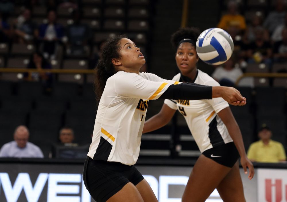Iowa Hawkeyes setter Brie Orr (7) against Lipscomb Friday, September 20, 2019 at Carver-Hawkeye Arena. (Brian Ray/hawkeyesports.com)