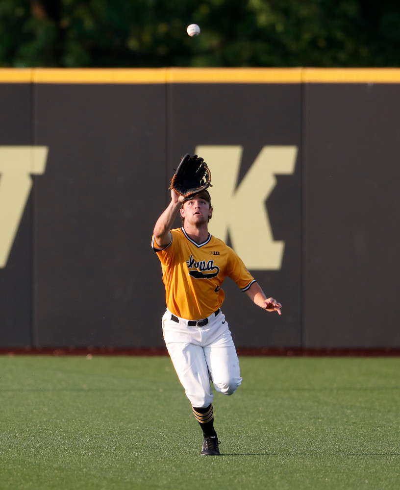 Iowa Hawkeyes outfielder Justin Jenkins (6) against the Penn State Nittany Lions Saturday, May 19, 2018 at Duane Banks Field. (Brian Ray/hawkeyesports.com)