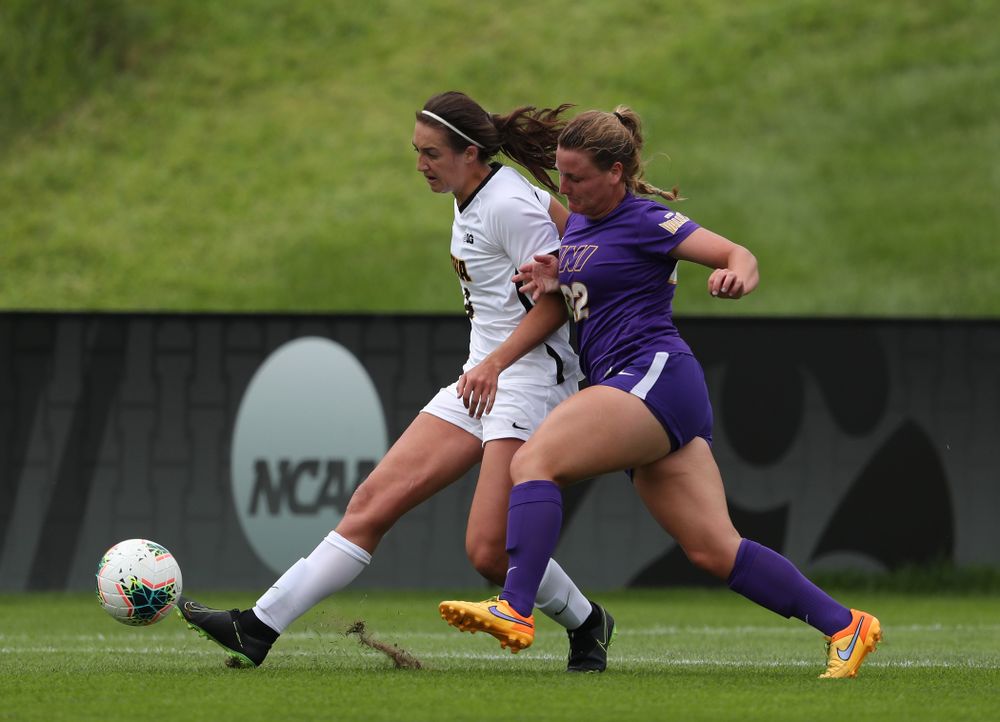 Iowa Hawkeyes forward Kaleigh Haus (4) during a 6-1 win over Northern Iowa Sunday, August 25, 2019 at the Iowa Soccer Complex. (Brian Ray/hawkeyesports.com)