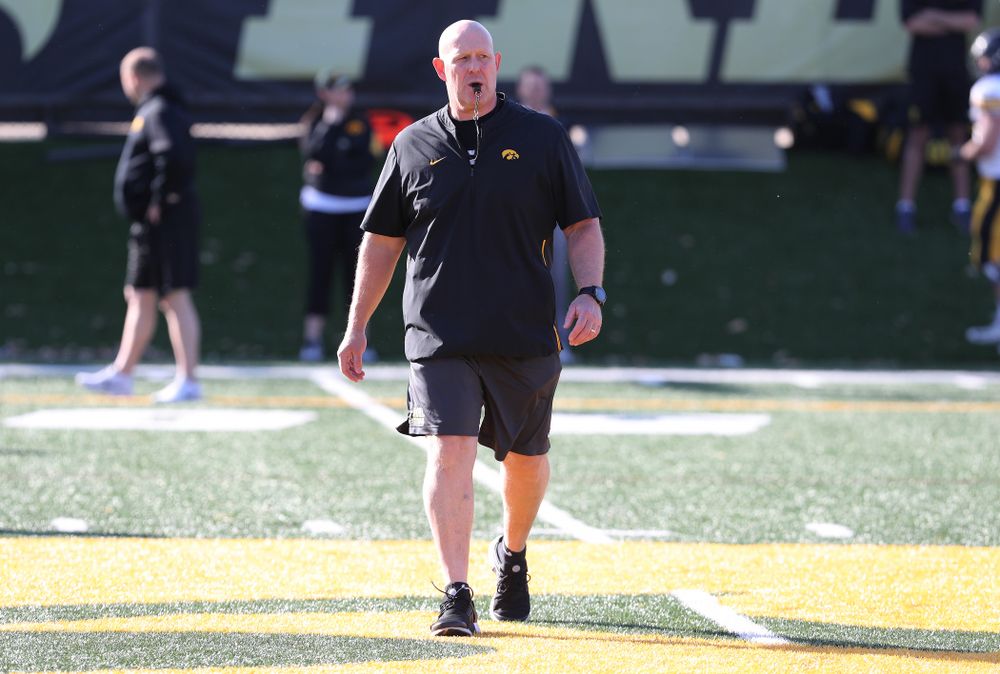 Iowa Hawkeyes strength and conditioning coordinator Chris Doyle during the teamÕs final spring practice Friday, April 26, 2019 at the Kenyon Football Practice Facility. (Brian Ray/hawkeyesports.com)