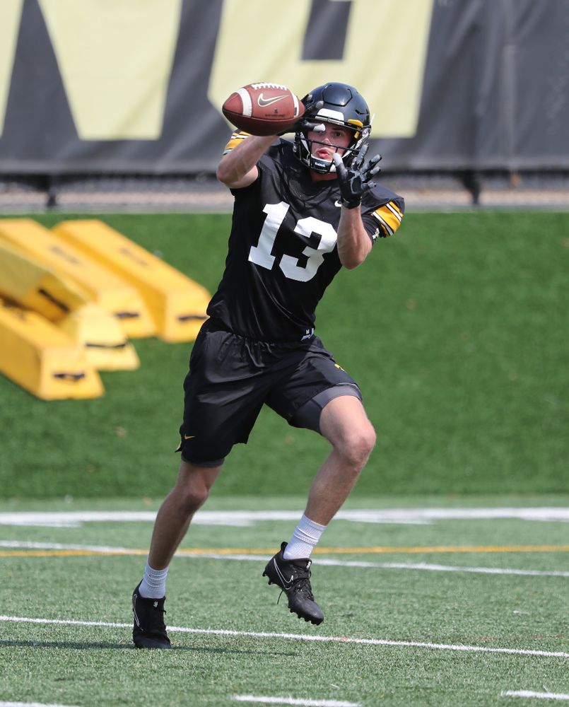 Iowa Hawkeyes wide receiver Henry Marchese (13) during the third practice of fall camp Sunday, August 5, 2018 at the Kenyon Football Practice Facility. (Brian Ray/hawkeyesports.com)
