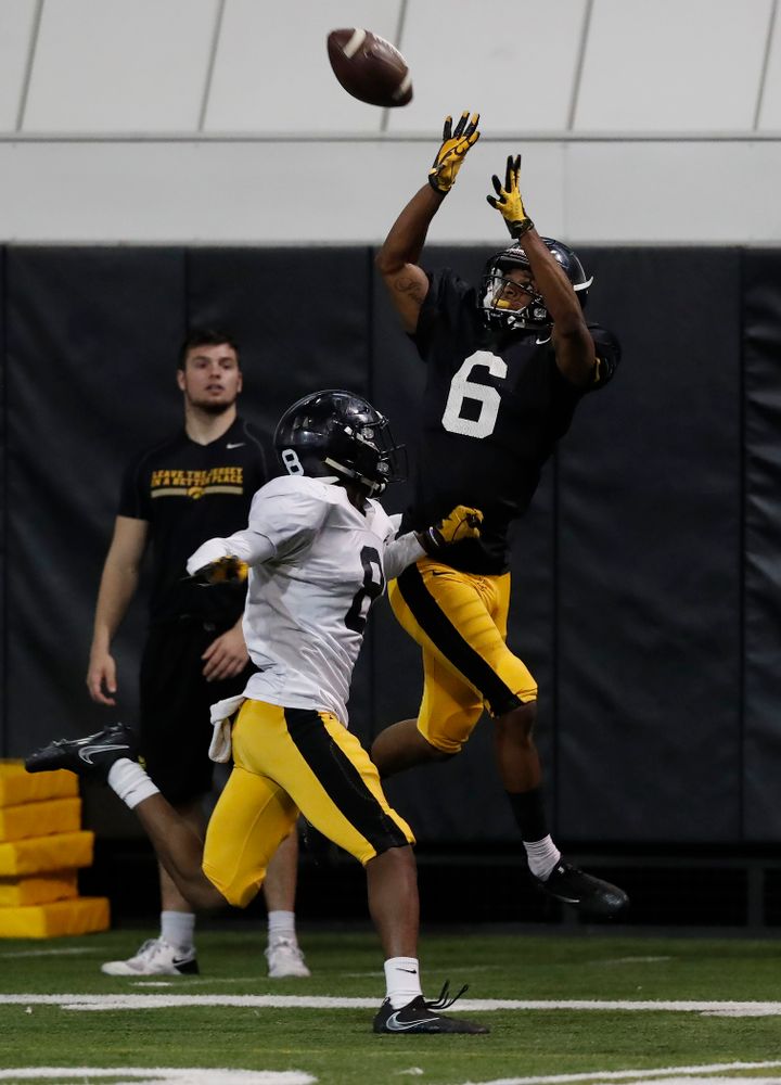 Iowa Hawkeyes wide receiver Ihmir Smith-Marsette (6) during spring practice No. 13 Wednesday, April 18, 2018 at the Hansen Football Performance Center. (Brian Ray/hawkeyesports.com)