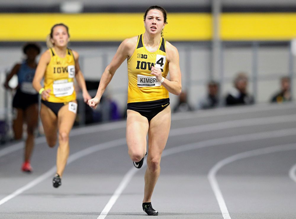 Iowa’s Jenny Kimbro runs the women’s 200 meter dash event during the Hawkeye Invitational at the Recreation Building in Iowa City on Saturday, January 11, 2020. (Stephen Mally/hawkeyesports.com)