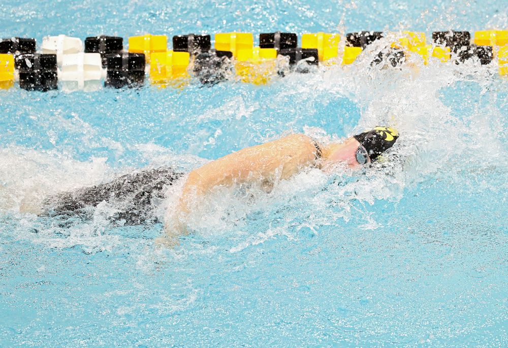 Iowa’s Hannah Burvill swims the women’s 50 yard freestyle preliminary event during the 2020 Women’s Big Ten Swimming and Diving Championships at the Campus Recreation and Wellness Center in Iowa City on Thursday, February 20, 2020. (Stephen Mally/hawkeyesports.com)