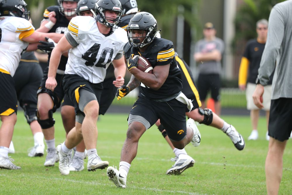 Iowa Hawkeyes running back Mekhi Sargent (10) as the team prepares for the Outback Bowl Saturday, December 29, 2018 at Tampa University. (Brian Ray/hawkeyesports.com)