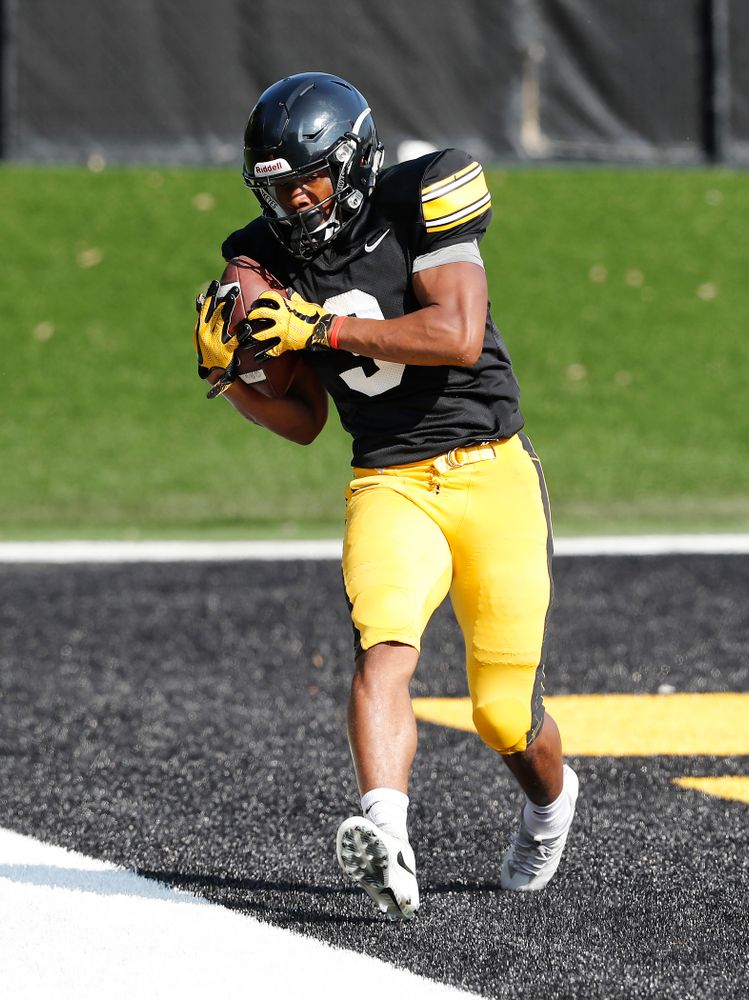 Iowa Hawkeyes wide receiver Tyrone Tracy Jr. (3) during camp practice No. 17 Wednesday, August 22, 2018 at the Kenyon Football Practice Facility. (Brian Ray/hawkeyesports.com)