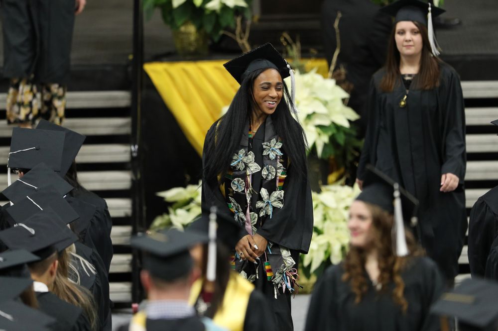 Iowa Track's Briana Guillory during the Fall Commencement Ceremony  Saturday, December 15, 2018 at Carver-Hawkeye Arena. (Brian Ray/hawkeyesports.com)