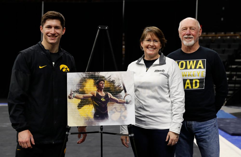 Iowa's Mark Springett and his family during senior day activities 
