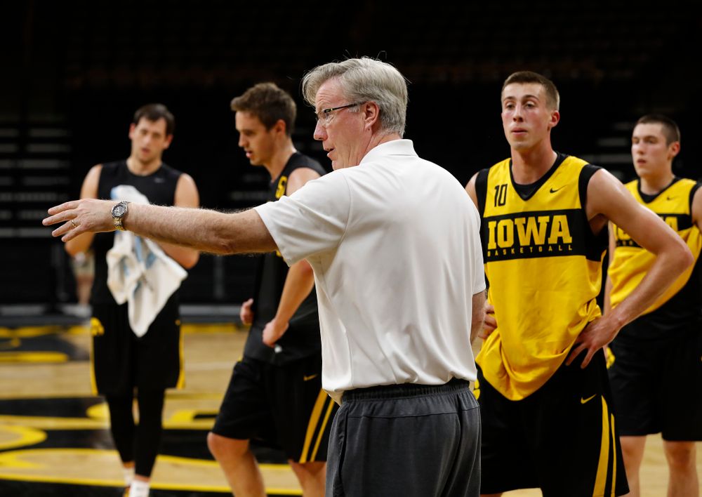 Iowa Hawkeyes head coach Fran McCaffery during the first practice of the season Monday, October 1, 2018 at Carver-Hawkeye Arena. (Brian Ray/hawkeyesports.com)