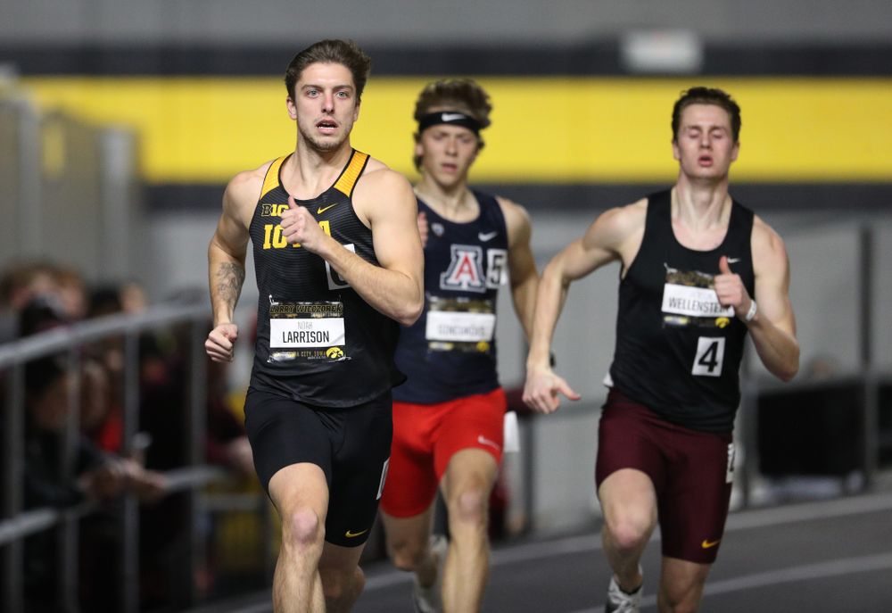 Iowa's Noah Larrison runs the 600 meter premier during the 2019 Larry Wieczorek Invitational Friday, January 18, 2019 at the Hawkeye Tennis and Recreation Center. (Brian Ray/hawkeyesports.com)