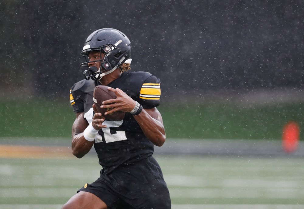 Iowa Hawkeyes wide receiver Brandon Smith (12) during camp practice No. 15  Monday, August 20, 2018 at the Hansen Football Performance Center. (Brian Ray/hawkeyesports.com)