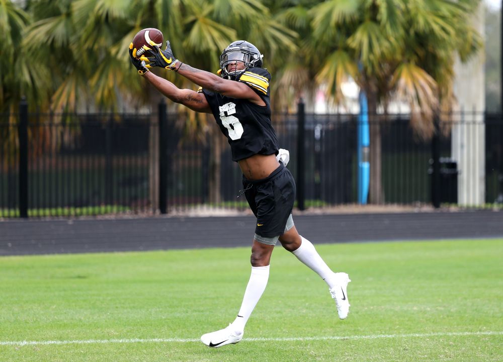 Iowa Hawkeyes wide receiver Ihmir Smith-Marsette (6) as the team prepares for the Outback Bowl Saturday, December 29, 2018 at Tampa University. (Brian Ray/hawkeyesports.com)